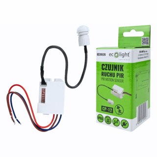 CZUJNIK RUCHU PIR Mały z Zewnętrzną sondą Biały Do lamp 230V