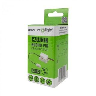 CZUJNIK RUCHU PIR Mały z Zewnętrzną sondą Biały Do lamp 230V