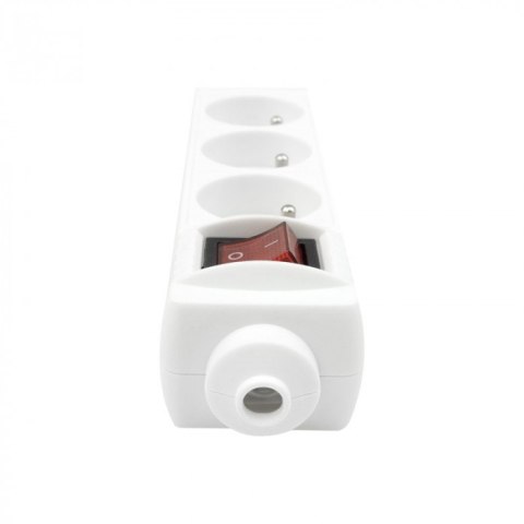 Gniazdo przenośne 3gn z uziemieniem Włącznik Biała 13A 3000W Listwa