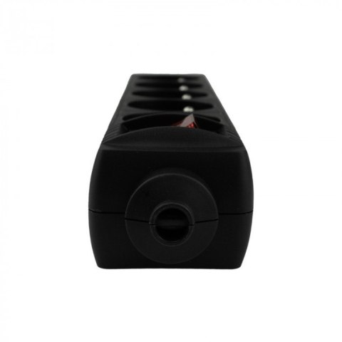 Gniazdo przenośne 5gn z uziemieniem Włącznik Czarna 13A 3000W Listwa