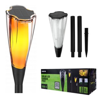Lampa solarna LED wbijana Pochodnia Ciepła 1600K Czujnik Zmierzchu IP65