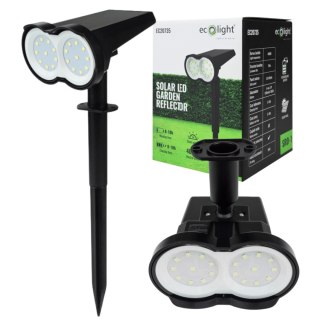 Lampa solarna LED wbijana Reflektor Neutralna 4000K Czujnik Zmierzchu