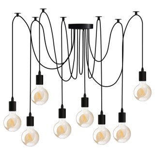 Lampa wisząca sufitowa PAJĄK 8 ramiona do LED 8x E27 LOFT żyrandol
