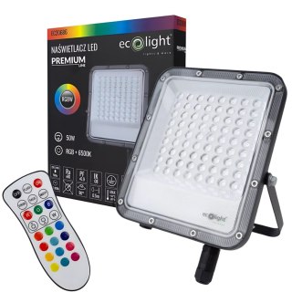 Naświetlacz LED PREMIUM 50W RGBW IP65 Pilot Halogen kolorowy