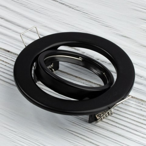 Oprawa HALOGENOWA Podtynkowa Ruchoma Okrągła AURELI Czarna Blacha MR16 GU10