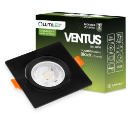 Oprawa Halogenowa Ruchoma Kwadrat Czarna GU10 MR16 VENTUS PLASTIK