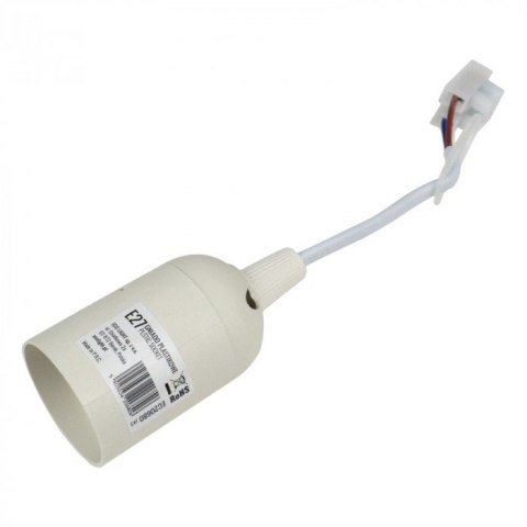 Oprawka z kablem E27 Biała Budowlana Remontowa