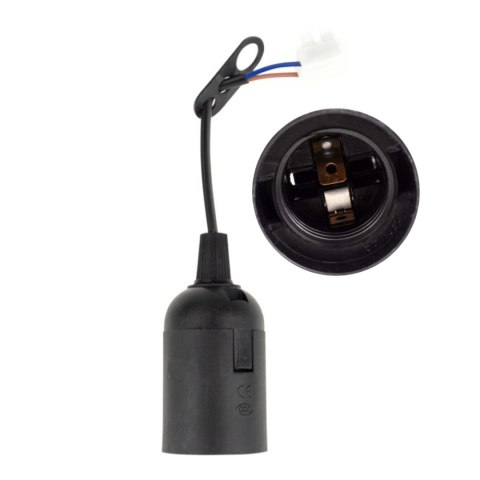 Oprawka z kablem E27 Czarna Budowlana Remontowa