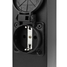 Słupek Ogrodowy Elektryczny 2x Gniazdo 230V z Uziemieniem IP44 30cm Czarny
