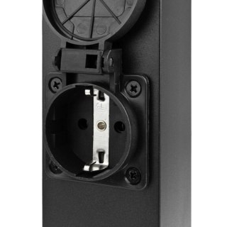 Słupek Ogrodowy Elektryczny 2x Gniazdo 230V z Uziemieniem IP44 30cm Czarny