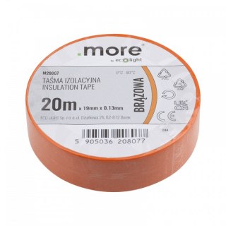 Taśma izolacyjna 19mm x 0,13mm BRĄZOWA 20m