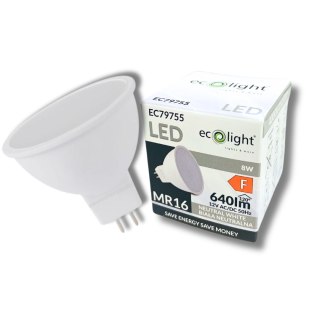 ŻARÓWKA LED MR16 8W 12V AC/DC 4000K 640lm Barwa NEUTRALNA