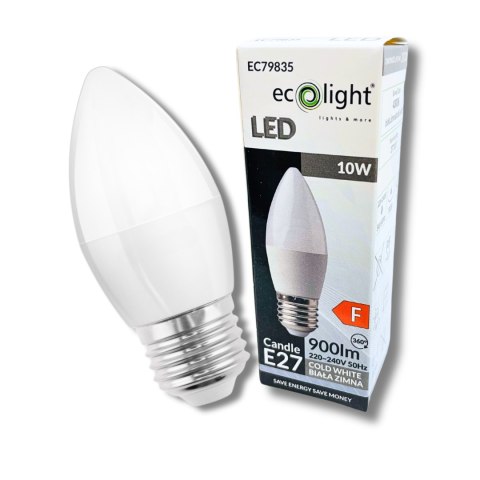 Żarówka E27 LED ŚWIECZKA 10W 900lm Barwa Neutralna 4000K Energooszczędna