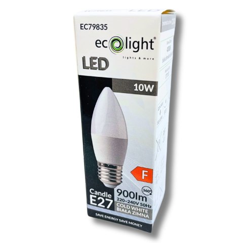 Żarówka E27 LED ŚWIECZKA 10W 900lm Barwa Neutralna 4000K Energooszczędna