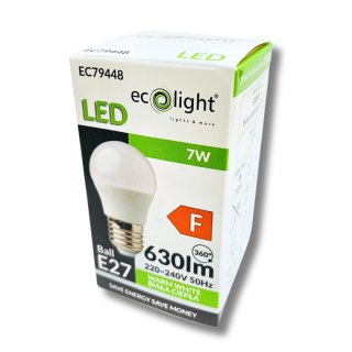Żarówka KULKA LED E27 G45 7W 3000K Barwa Ciepła 230V 630lm
