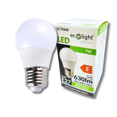 Żarówka KULKA LED E27 G45 7W 3000K Barwa Ciepła 230V 630lm