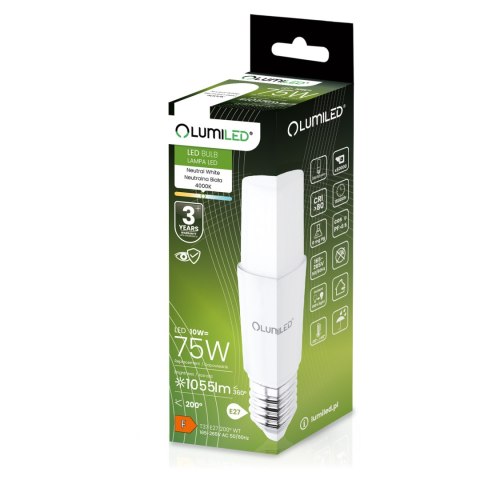Żarówka LED E27 10W = 75W 1055lm 4000K Neutralna Stick LUMILED