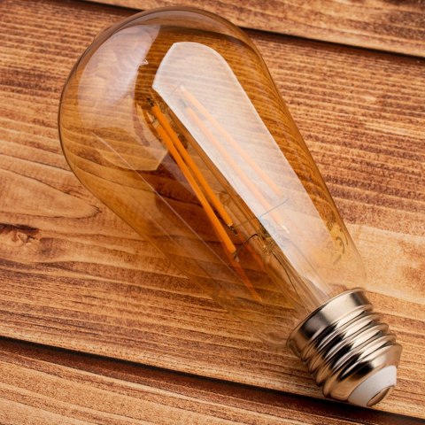 Żarówka LED E27 ST64 4W = 35W 440lm 2000K Ciepła 360° Filament