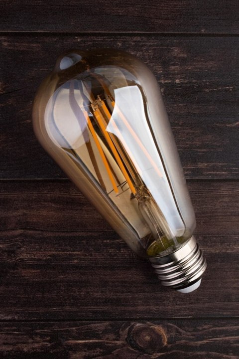 Żarówka LED E27 ST64 4W = 35W 440lm 2000K Ciepła 360° Filament