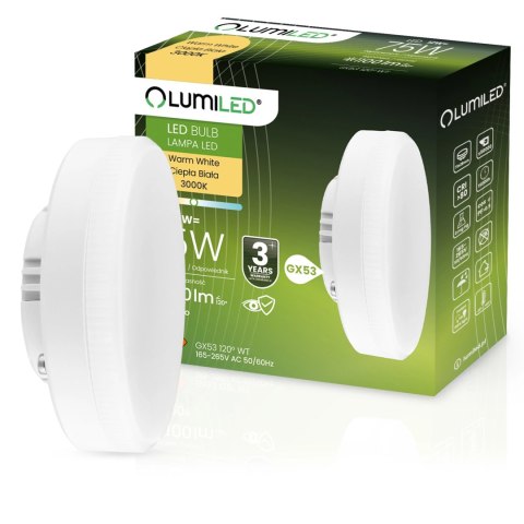 Żarówka LED GX53 12W = 75W 1100lm 3000K Ciepła 120°