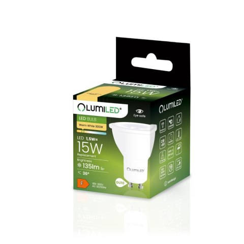 Żarówka LED GU10 1,5W = 15W 135lm 3000K Ciepła 36° LUMILED