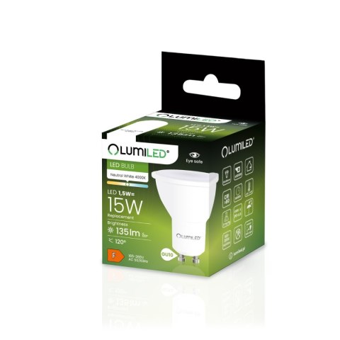 Żarówka LED GU10 1,5W = 15W 135lm 4000K Neutralna 120° LUMILED