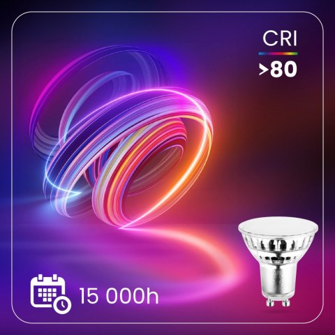 Żarówka LED GU10 6W = 50W 580lm 4000K Neutralna 120° Szklana LUMILED