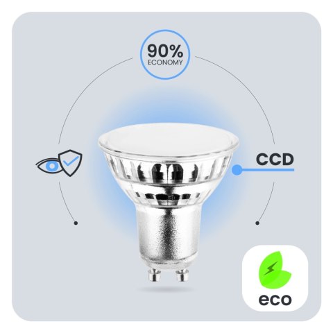 Żarówka LED GU10 6W = 50W 580lm 4000K Neutralna 120° Szklana LUMILED