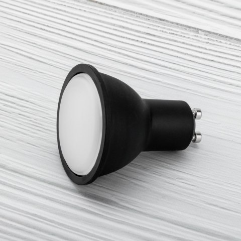 Żarówka LED GU10 6W = 50W 580lm 6500K Zimna 120° Czarna obudowa