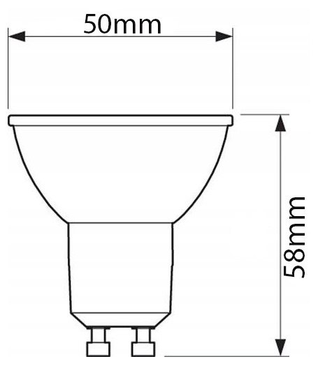 Żarówka LED GU10 6W = 50W 580lm 6500K Zimna 120° Czarna obudowa