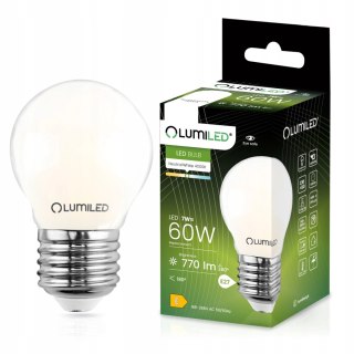 Żarówka LED P45 E27 7W = 60W 770lm 4000K Neutralna 360° Filament Mleczna