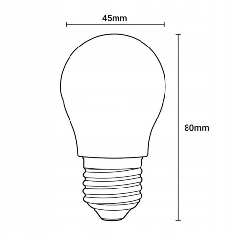 Żarówka LED P45 E27 7W = 60W 770lm 4000K Neutralna 360° Filament Mleczna