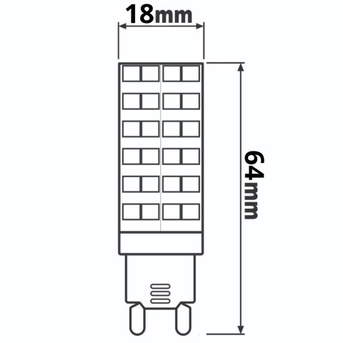 Żarówka LED kapsułka G9 7W 4000K Barwa NEUTRALNA 660lm