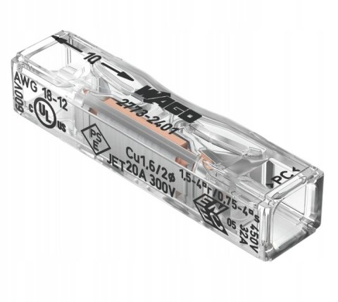 10x Złączka przelotowa WAGO 2773-2401 0,75-4 mm² drut 2773-2401
