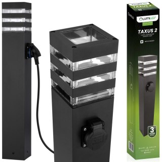 Lampa Ogrodowa Słupek Zewnętrzny Stojący E27 LED z Gniazdem TAXUS 2 60cm