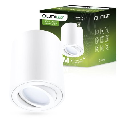 Oprawa Natynkowa HALOGENOWA Spot Kubełek Tuba Ruchoma AMAT-M GU10 Okrągła Biała 84mm