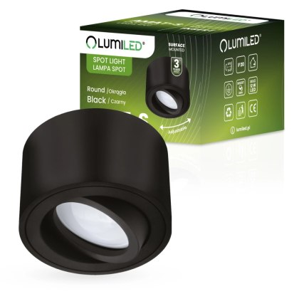 Oprawa Natynkowa HALOGENOWA AMAT-S Spot Kubełek Tuba Ruchoma Okrągła Czarna 50mm INSERT