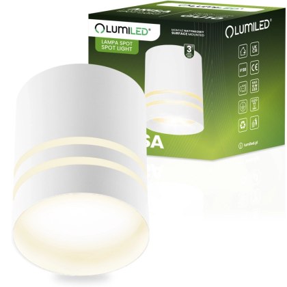 Oprawa Sufitowa Natynkowa HALOGENOWA Spot Kubełek Tuba ARISA GU10 Okrągła Biała 80mm