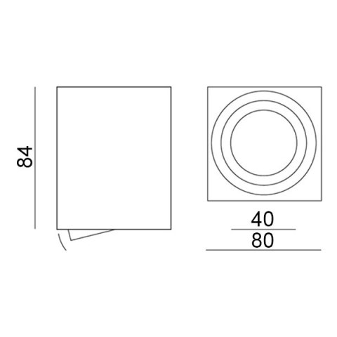 Oprawa Natynkowa HALOGENOWA Spot Tuba Ruchoma AMAT-M GU10 Kwadratowa Biała