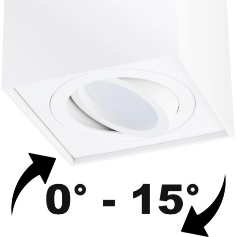 Oprawa Natynkowa HALOGENOWA Spot Tuba Ruchoma AMAT-M GU10 Kwadratowa Biała