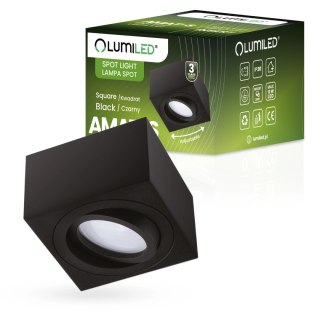 Oprawa Natynkowa HALOGENOWA Spot Tuba Ruchoma Kwadratowa Czarna 50mm INSERT