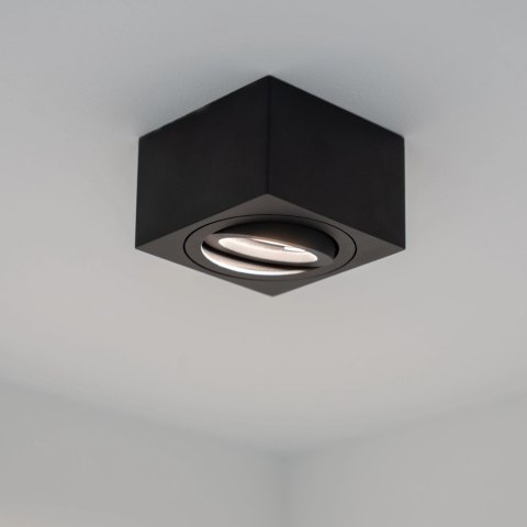 Oprawa Natynkowa HALOGENOWA Spot Tuba Ruchoma Kwadratowa Czarna 50mm