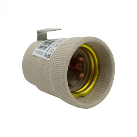 Oprawka ceramiczna E27 z UCHWYTEM Blaszką