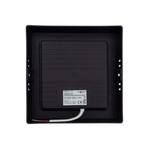 Panel LED 12W Natynkowy CZARNY Kwadratowy Neutralny 1200lm 4000K PLASTIKOWY