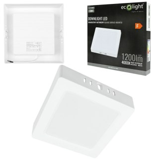 Panel LED 12W Natynkowy Kwadratowy Neutralny 1200lm 4000K PLASTIKOWY BIAŁY