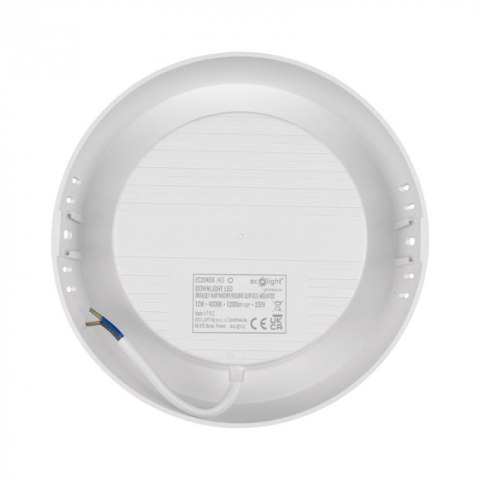 Panel LED 12W natynkowy Okrągły Neutralny 1200lm 4000K PLASTIKOWY
