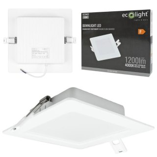 Panel LED 12W podtynkowy Kwadratowy Neutralny 1200lm 4000K PLASTIKOWY