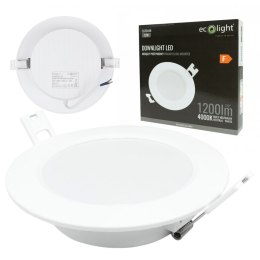 Panel LED 12W podtynkowy Okrągły Neutralny 1200lm 4000K PLASTIKOWY