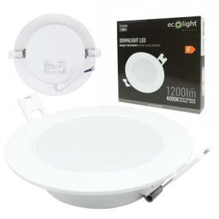 Panel LED 12W podtynkowy Okrągły Neutralny 1200lm 4000K PLASTIKOWY