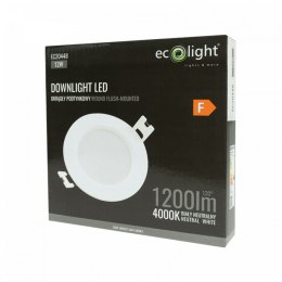 Panel LED 12W podtynkowy Okrągły Neutralny 1200lm 4000K PLASTIKOWY